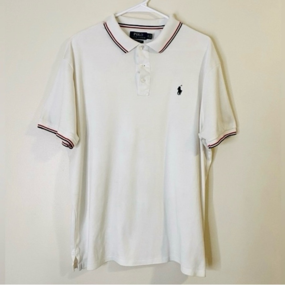 Polo Ralph Lauren White Polo Shirt with Black Logo XL